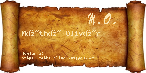 Máthé Olivér névjegykártya