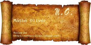 Máthé Olivér névjegykártya